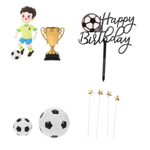 Gatuida Fußball Cake Topper Teilig Realistische Fußballspieler Figuren Stabile Kunststoff Dekoration Wiederverwendbar für Geburtstagsfeiern und Sportliche Events von Gatuida