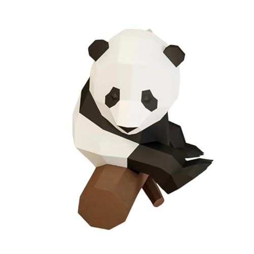 Gatuida Geometrisches Origami Panda Modell aus Hochwertigem Papier Handgeformte Sitzende Dekoration DIY Bastelspielzeug für Erwachsene Einfach Zusammenzubauen für Party und von Gatuida