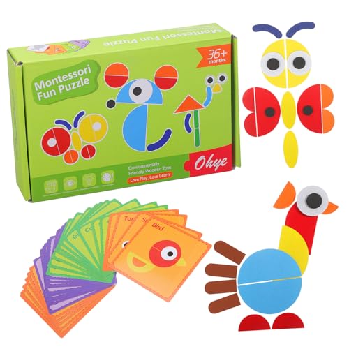 Gatuida Geometrisches Puzzle Board für Buntes Formensortier Montessori Lernspiel mit Großen Puzzleteilen Kreatives Muster Legespiel Vorstellungskraft und Formenerkennung von Gatuida