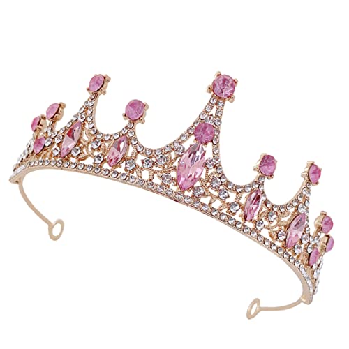 Gatuida Glänzende Strasskrone Für Mädchen Dekoratives Party Stirnband Für Geburtstagsfeiern Und Fotoshootings Hochwertiges Haarzubehör Goldpink von Gatuida