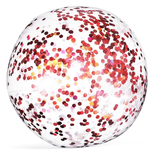 Gatuida Glitzernder Aufblasbarer Strandball mit Pumpe PVC aufblasbarer Ball für Faltbar Langlebig für Pool Strand Sommerferien und Partys Gatuida Glitzernder Aufblasbarer Strandball mit Pumpe PVC aufblasbarer Ball für Faltbar Langlebig für Pool Strand Sommerferien und Partys von Gatuida