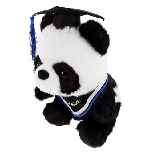 Gatuida Graduation Panda Kuscheltier mit Doktorhut und Dreieckstuch Weiches Plüschspielzeug als Abschlussgeschenk für Studenten Süßer Panda Bär für Abschlussfeier Hochwertiges Sammelstück von Gatuida