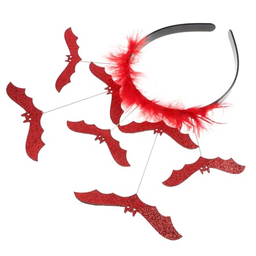 Gatuida Halloween Fledermaus Haarreif Rot Leichtes Cosplay Stirnband für Damen Gruselige Party Dekoration Bequem und Modisch für Halloween Geburtstags und Karnevalsfeiern von Gatuida