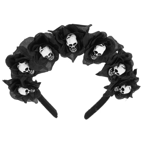 Gatuida Halloween Haarreif Skelettkopf Haaraccessoire Cosplay Party Kostüm Zubehör Schwarz für Halloween und Themenpartys von Gatuida