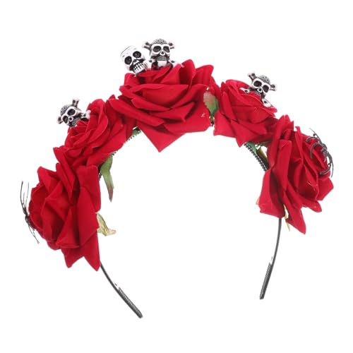 Gatuida Halloween Haarreif mit Roten Rosen Leichtes Halloween Kostümzubehör für Fotoshootings Cosplay und Party Bequemes Stirnband für Damen und Jugendliche von Gatuida