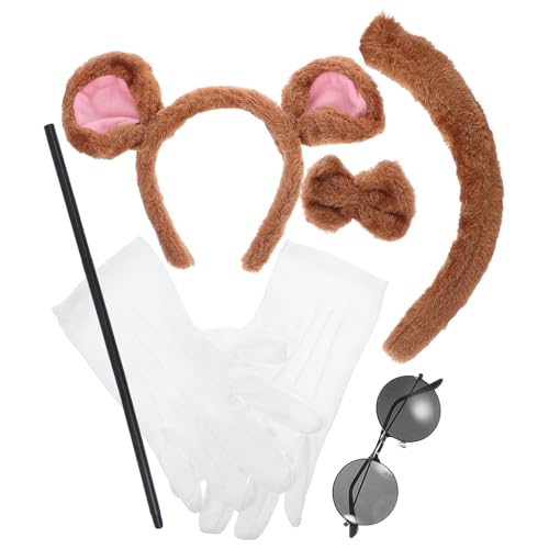 Gatuida Halloween-Maus-Kostüm-Zubehörset, Maus-Kostüm-Set, einschließlich Stirnbänder, runder Sonnenbrille, Blindenstock, weißen Handschuhen für Halloween-Partygeschenke Gatuida Halloween-Maus-Kostüm-Zubehörset, Maus-Kostüm-Set, einschließlich Stirnbänder, runder Sonnenbrille, Blindenstock, weißen Handschuhen für Halloween-Partygeschenke von Gatuida