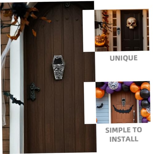 Gatuida Halloween Sarg Türglocke mit Licht und Unheimlichem Sound Interaktives Halloween Horror Requisit für Innen und Außen Gruselige Haunted House Dekoration mit Spinnen von Gatuida