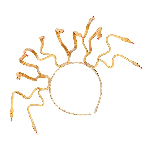 Gatuida Halloween Schlangen Kopfschmuck Medusa Stil Goldener Haarreif für Damen Mädchen Vielseitiges Cosplay Zubehör Klassische Halloween Haarband Dekoration Geeignet für Altersgruppen von Gatuida