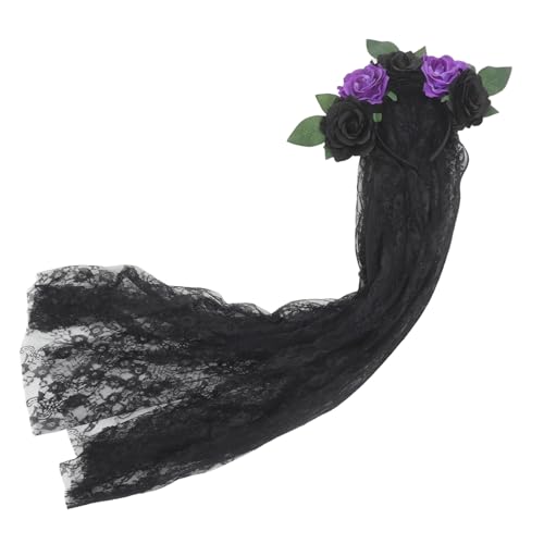 Gatuida Halloween Stirnband mit Schwarzen und Violetten Rosen Feiner Spitzenbesatz Day Of The Dead Haarschmuck für Damen Wiederverwendbar Bequem als Party accessoire und Foto requisite Gatuida Halloween Stirnband mit Schwarzen und Violetten Rosen Feiner Spitzenbesatz Day Of The Dead Haarschmuck für Damen Wiederverwendbar Bequem als Party accessoire und Foto requisite von Gatuida