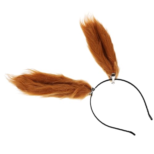 Gatuida Handgefertigtes Hasenohren Haarreif Plüsch Stirnband Braun Langhaar Kaninchenohren für Frauen Party Kostüm Ostern Geburtstagsfeier Cosplay Zubehör von Gatuida