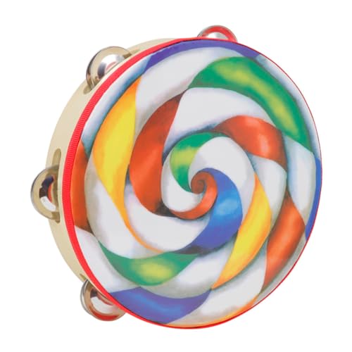 Gatuida Handtrommel Lollipop Muster Einreihig Handheld Tamburin Percussion Musikinstrument Pädagogisch Musikspielzeug für Kleine Hände Training und Partyspaß Gatuida Handtrommel Lollipop Muster Einreihig Handheld Tamburin Percussion Musikinstrument Pädagogisch Musikspielzeug für Kleine Hände Training und Partyspaß von Gatuida