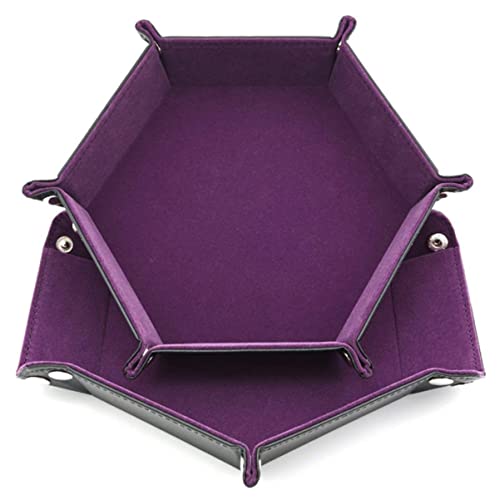 Gatuida Hexagon Würfeltablett aus PU Leder Faltbare Aufbewahrungsbox für Würfel und Zubehör Praktisch und Leicht zu Reinigen für Spieleabende von Gatuida