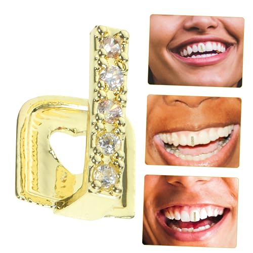 Gatuida Hip Hop Single Mouth Grill mit Goldfarbener Strassverzierung Leichter Einteiliger Zahnschmuck für Männer und Frauen Dekorativer Zähnezubehör für Party Cosplay und Alltag Gatuida Hip Hop Single Mouth Grill mit Goldfarbener Strassverzierung Leichter Einteiliger Zahnschmuck für Männer und Frauen Dekorativer Zähnezubehör für Party Cosplay und Alltag von Gatuida