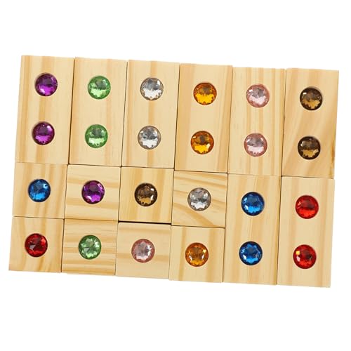Gatuida Holz Edelstein Bauklötze Teilig Buntes Balancespielzeug Sensorisches Konstruktionsspielzeug Fördert Feinmotorik und Kreativität für Ab Jahren von Gatuida