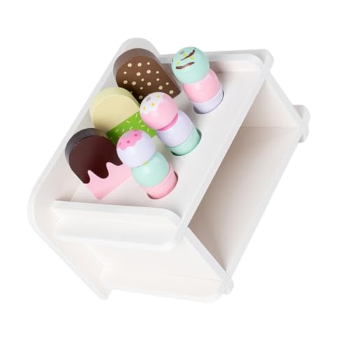 Gatuida Holz Eiscreme Modellset mit Ständer Künstliche Eiscreme aus Stabilem Holz Dekoratives Food Sample für Party Deko Kinderfreundliches Langlebig und Realistisch von Gatuida