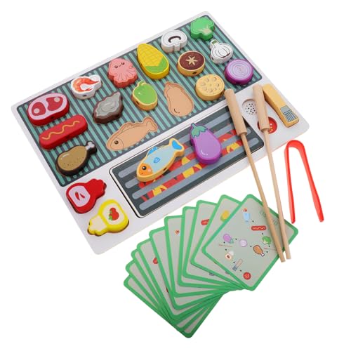 Gatuida Holz Grillspielzeug Set für Kreatives BBQ Kochspiel mit Realistischem Grill und Zubehör Fördert Motorik und Fantasie Interaktives Rollenspiel für Drinnen und Draußen von Gatuida
