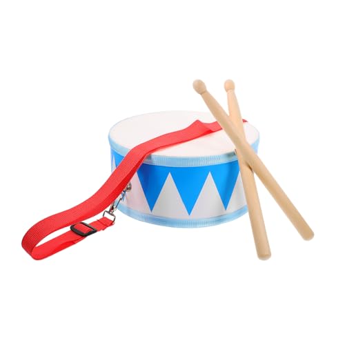 Gatuida Holz Handtrommel Schlagzeug Musikinstrument Frühe Musikerziehung Rhythmusförderung Jungen Mädchen Blaues Cartoon Design Kompakt Leicht Tragbar von Gatuida