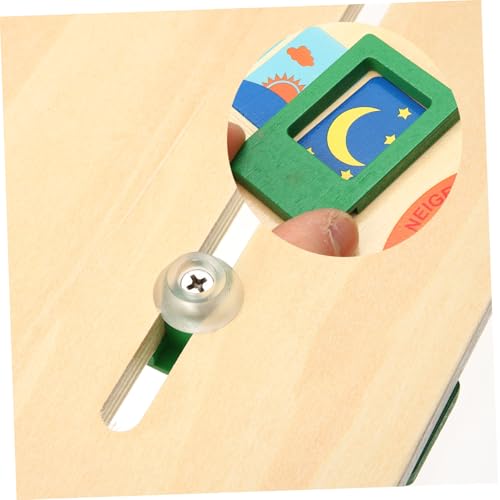 Gatuida Holz Lernuhr Kalender für Ab Jahren Montessori Multifunktionale Holzspieluhr mit Farb und Zahlen Erkennung Fördert Zeitverständnis und Kognitive Entwicklung von Gatuida