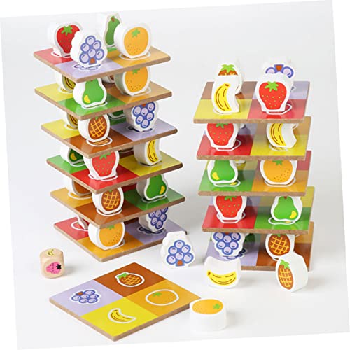 Gatuida Holz Obst Stapelspielzeug Buntes Balancespiel Lernspielzeug Fördert Geduld und Sozialkompetenz Montessori Pädagogisch Für Jungen und Mädchen Ab Jahren von Gatuida