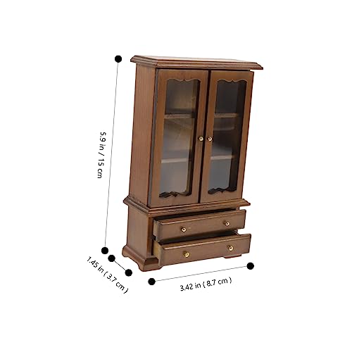 Gatuida Holz Puppenhaus Möbel Stöckig mit Glastüren Eleganter Stauraum für Wohnzimmer und Schlafzimmer Hochwertiges Miniatur Regal für Puppenhaus Dekoration Gatuida Holz Puppenhaus Möbel Stöckig mit Glastüren Eleganter Stauraum für Wohnzimmer und Schlafzimmer Hochwertiges Miniatur Regal für Puppenhaus Dekoration von Gatuida