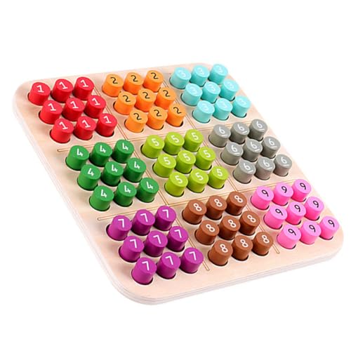 Gatuida Holz Sudoku Brettspiel Langlebiges Denkspielzeug mit Glatter Oberfläche aus Hochwertigem Holz für Erwachsene zur Logischen Denkens und Konzentration von Gatuida
