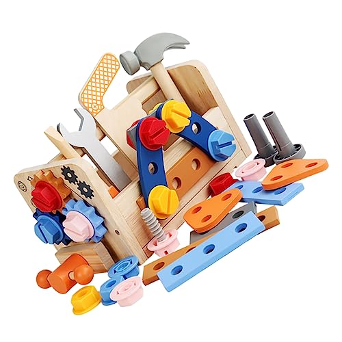 Gatuida Holz Werkzeugkasten Spielzeugset für Lernspielzeug für Kleinkinder Kreatives Werkzeugset für Jungen und Mädchen Pädagogisches Kreativität und Hand Augen Koordination von Gatuida