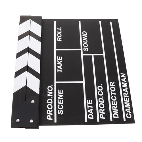 Gatuida Holzfilmklappe Clapper Board Schwarze Filmklappe Filmszene Requisite Holzspielzeug Kreative Filmwerkzeuge für Erwachsene von Gatuida