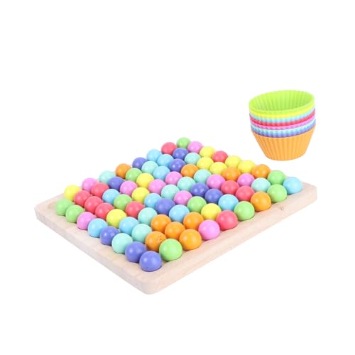 Gatuida Holzperlen Ballpuzzle Bunte Lernspielzeug für Fördert Denkfähigkeit und Farberkennung Pädagogisches Eltern Junge Mädchen für Junge Mädchen und Jungen von Gatuida
