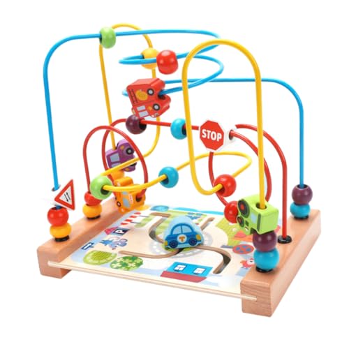 Gatuida Holzperlen Labyrinth Motorikspielzeug für Kleinkinder Pädagogisches Holzspielzeug mit Bunten Perlen Fördert Feinmotorik und Hand Augen Koordination Robustes Leicht zu Reinigendes von Gatuida