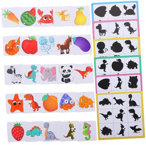 Gatuida Holzpuzzle Spielset Shadow Matching Toys Handgefertigte Lernspielzeuge Hand Auge Koordination Sicher Poliert Pädagogisches Montessori Puzzle für Kleinkinder von Gatuida