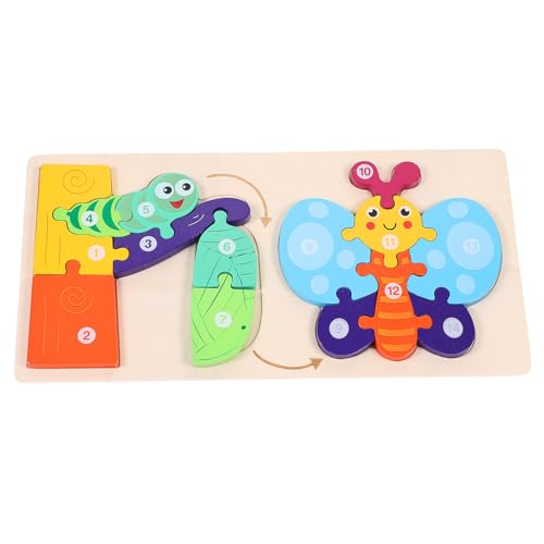 Gatuida Holzpuzzle Tiere Wachstum Lernspielzeug Montessori Pädagogisch Sicher Langlebig für Kleinkinder Sensorisches Puzzle Große Teile von Gatuida
