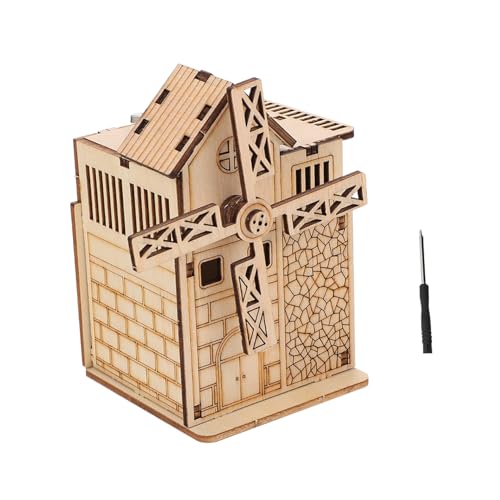 Gatuida Holzpuzzle Windmühle Musikspielzeug Holzbausatz Motorikspielzeug für Ab Jahre Kreativität und Eltern Junge Mädchen bindung aus Robustem Langlebigem Holz von Gatuida