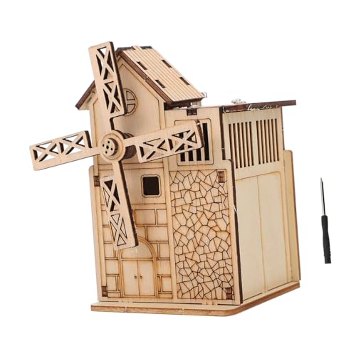 Gatuida Holzpuzzle Windmühle mit Musikmechanismus Kreatives Montessori Lernspielzeug für Feinmotorik Hand Auge koordination und Kreativem Denken von Gatuida