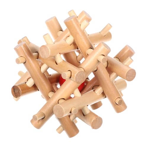 Gatuida Holzpuzzle mit Kugel im Käfig aus Natürlichem Holz Edukatives Denkspielzeug für Erwachsene Kreatives Knobelspiel Kognitiven Entwicklung Sicher und von Gatuida
