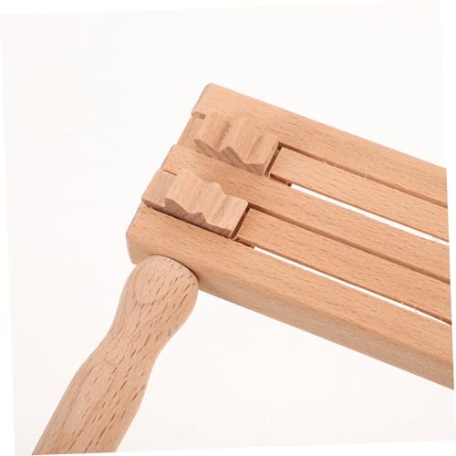Gatuida Holzratsche Doppelreihig Natürlicher Klang Musikinstrument aus Sicherem Holz für Musikspielzeug und Lernhilfe Party Favor Geräuschmacher für Feste und Feiern von Gatuida