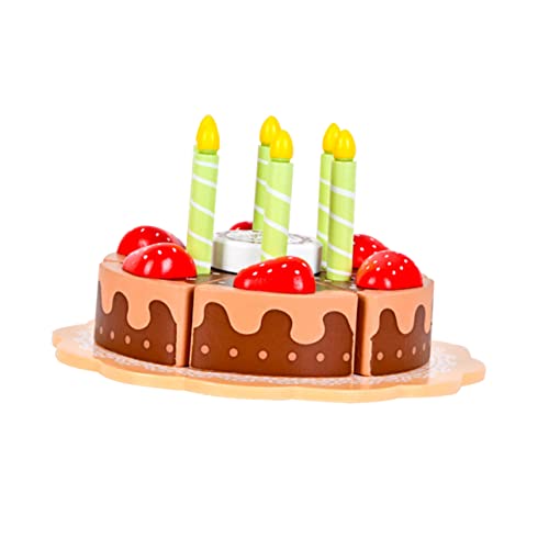 Gatuida Holzspielzeug Geburtstagskuchen zum Schneiden Pädagogisches Kuchen Dessert für Mädchen Sicherer Glatter Holz Geburtstagskuchen für Kindergeburtstag und Rollenspiele von Gatuida