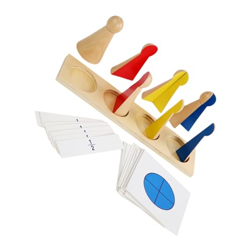 Gatuida Holzspielzeug Lernspielzeug Holzbruchteile mit Sockel Pädagogisch Interaktiv Montessori Mathe Förderspielzeug Feinmotorik von Gatuida