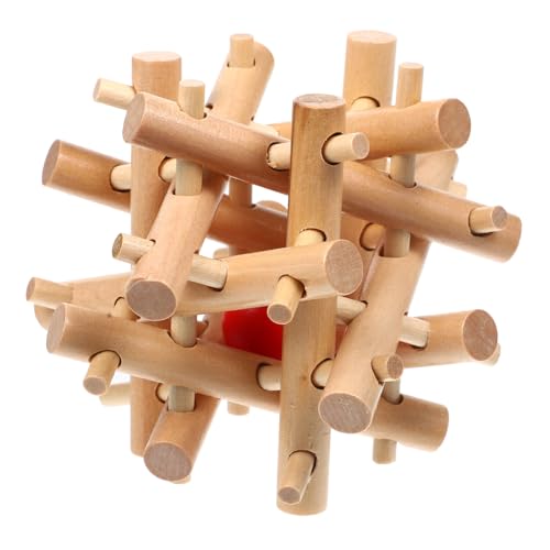 Gatuida Holzspielzeug Lernspielzeug Holzpuzzle Gehirntraining Locking Puzzle Familien für Erwachsene Natürlichem Holz von Gatuida