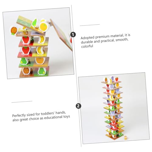Gatuida Holzspielzeug Stapelturm für Ab Jahren Balancierendes Frucht Design Pädagogisches Lernspielzeug Kreativität Geduld und Feinmotorik Holzklötze von Gatuida