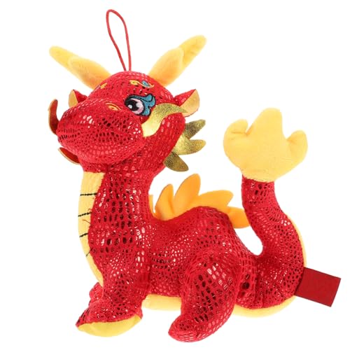 Gatuida Jahr des Drachen Kuscheltier Plüschfigur Rotes und Goldenes Stofftier Maskottchen Traditionelles Chinesisches Neujahr und Langlebig von Gatuida