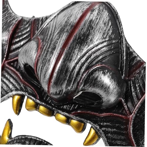 Gatuida Japanische Cosplay Maske aus Robustem Atmungsaktiv und Langlebig Authentische Hannya Halbgesichtsmaske für Halloween Party Traditionelles Theater Requisit Einzigartiges Design für von Gatuida