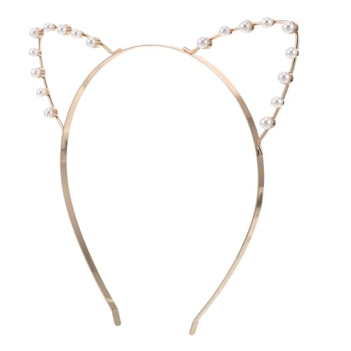 Gatuida Katzenohren Haarreif mit Künstlichen Perlen Niedliches und Bequemes Perlenstirnband für Mädchen und Frauen Modischer Haarschmuck für Alltag Party und Festtagsdekoration von Gatuida