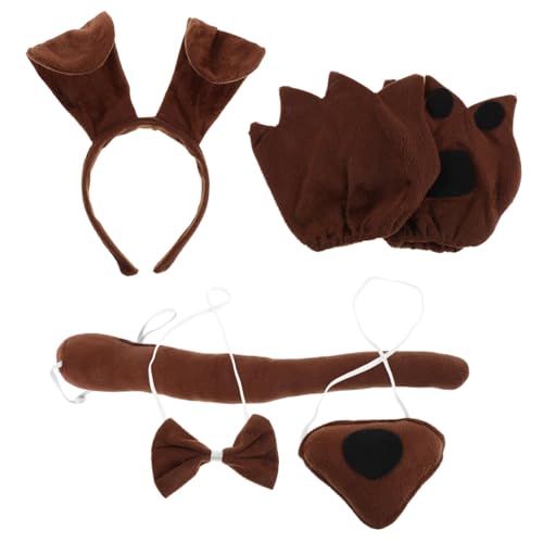 Gatuida Kinderspiel Hundekostüm mit Weichem Ohr Stirnband Schleife Nase Pfotenhandschuhen Vielseitiges Cosplay Accessoire für Halloween Karneval und Rollenspiele Gatuida Kinderspiel Hundekostüm mit Weichem Ohr Stirnband Schleife Nase Pfotenhandschuhen Vielseitiges Cosplay Accessoire für Halloween Karneval und Rollenspiele von Gatuida