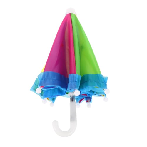 Gatuida Kleiner Regenbogen Puppenschirm Buntes Zubehör für Puppenhäuser und Fotografie Weicher Stoff für Spiel und Sammeln Puppenzubehör für Mädchen von Gatuida