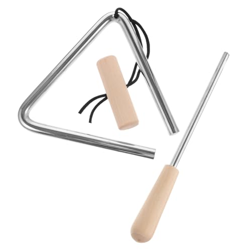 Gatuida Kleines Dreieckiges Percussion Instrument aus Eisen mit Holzschlägel Pädagogisches Musikinstrument für Kleinkinder Fördert Rhythmusgefühl und Musikalische Früherziehung von Gatuida