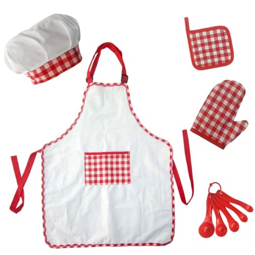 Gatuida Kochset Teiliges Set mit Schürze und Kochmütze für Rollenspiele und Backen Hochwertiges Pflegeleichtes Material für Kleine Gatuida Kochset Teiliges Set mit Schürze und Kochmütze für Rollenspiele und Backen Hochwertiges Pflegeleichtes Material für Kleine von Gatuida