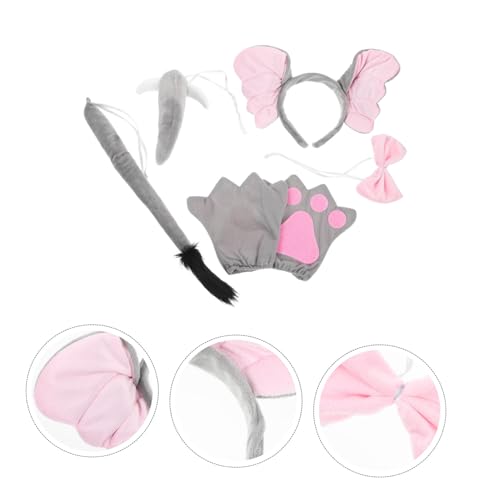 Gatuida Kostüm mit Weichem Draht Elefantenohren Stirnband Schleife und Grauen Handschuhen Niedliches Tierkostüm Zubehör für Cosplay Geburtstag Weihnachts Maskenparty Gatuida Kostüm mit Weichem Draht Elefantenohren Stirnband Schleife und Grauen Handschuhen Niedliches Tierkostüm Zubehör für Cosplay Geburtstag Weihnachts Maskenparty von Gatuida