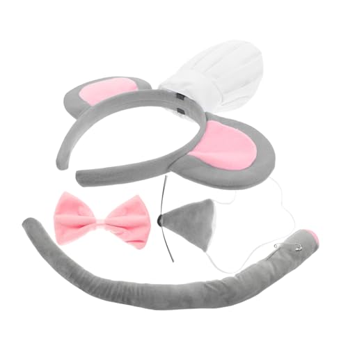 Gatuida Kostümset für Erwachsene Teiliges Set mit Mausears Stirnband Nase und Roter Schleife für Karneval Halloween und Cosplay Partys von Gatuida