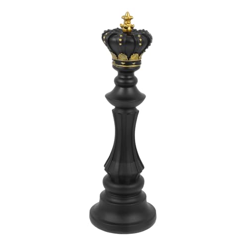 Gatuida Kreative Resin Schachfigur König Dekoration für Schreibtisch Home Office Elegante Schwarze Mittelgroße Schach Deko aus Langlebigem Material für Schachspieler und Sammler von Gatuida