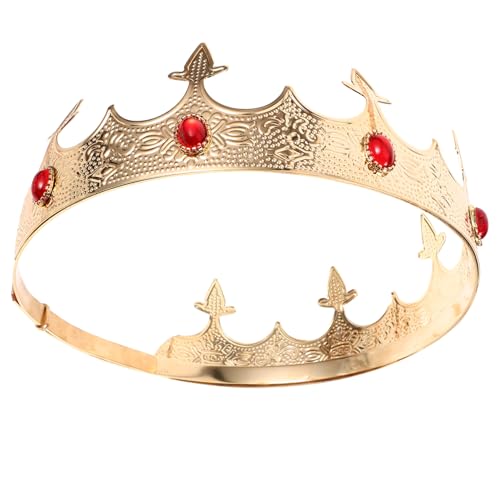 Gatuida Kronenkrone für Männer Vintage Cosplay Krone mit Strassdekoration für Geburtstagsfeiern Halloween Abschlussball und Kostümpartys Robuste Metallkrone für Einzigartige Auftritte von Gatuida